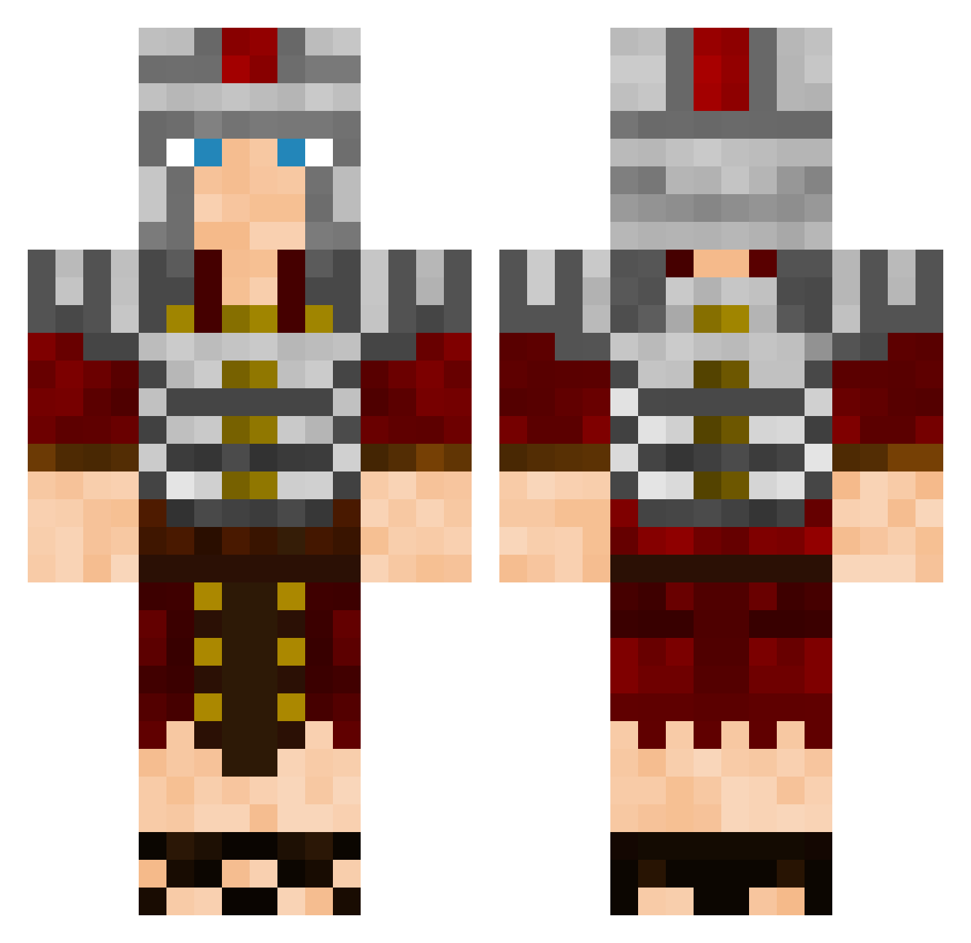 Lusitanian Minecraft skin, front and back view