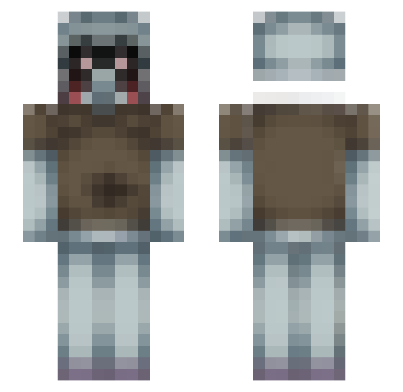 HughJassD Minecraft skin, front and back view