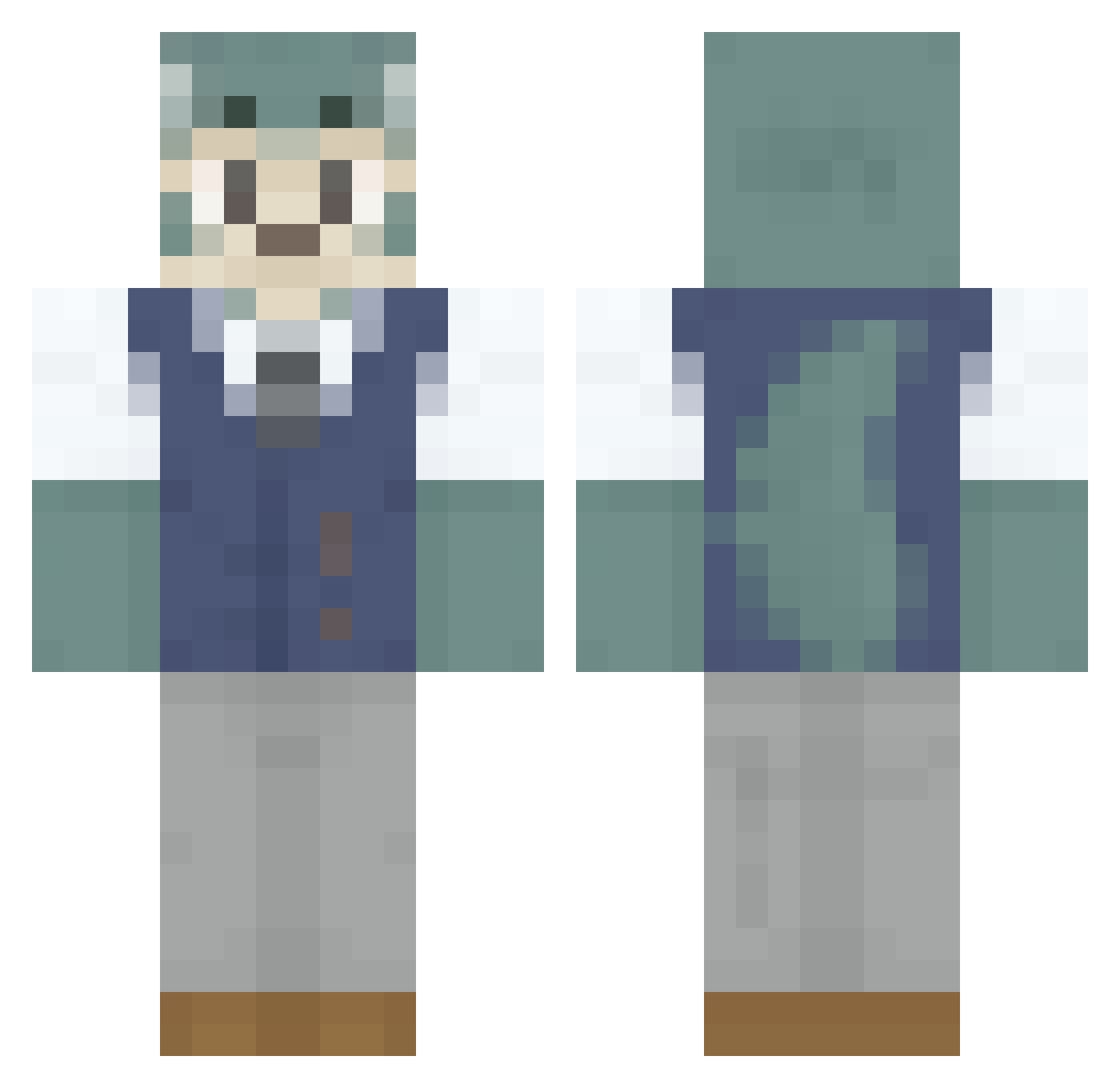 Wolfmont Minecraft skin, front and back view
