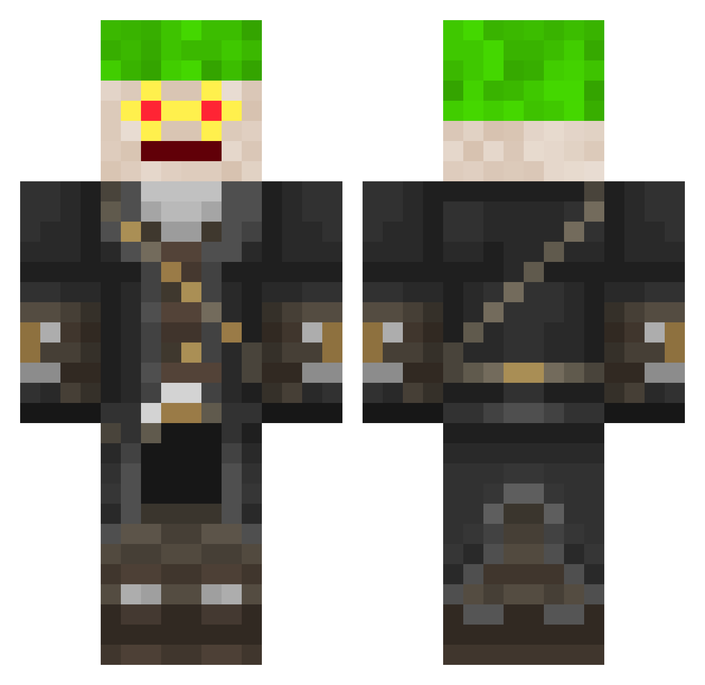 ScrublordLarry Minecraft skin, front and back view