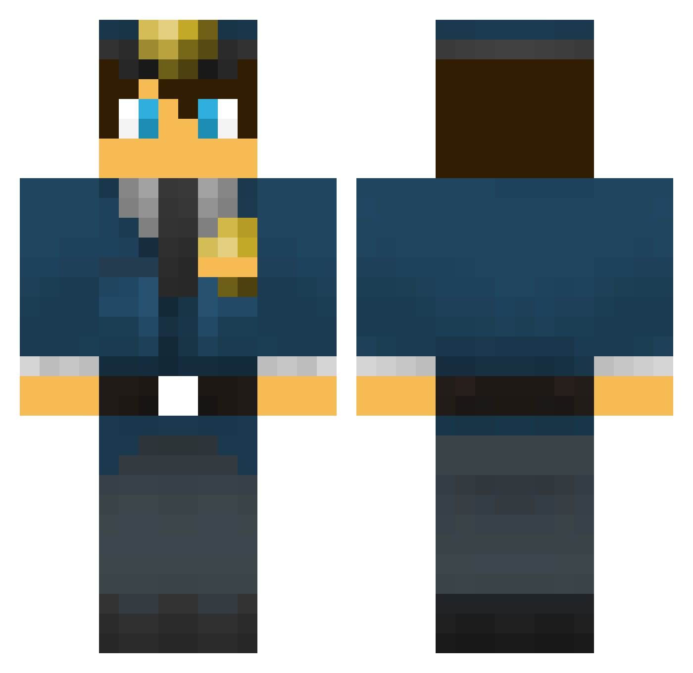 TheHackerCatcher Minecraft skin, front and back view