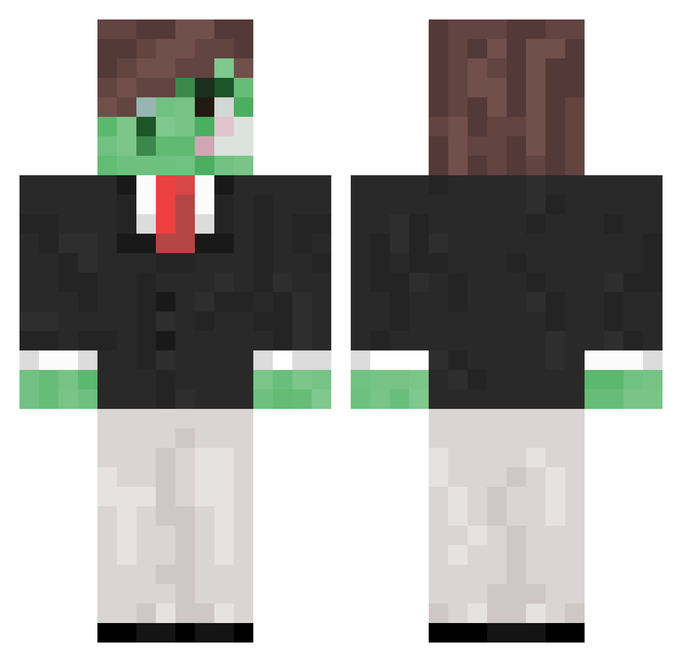 XombieTango Minecraft skin, front and back view