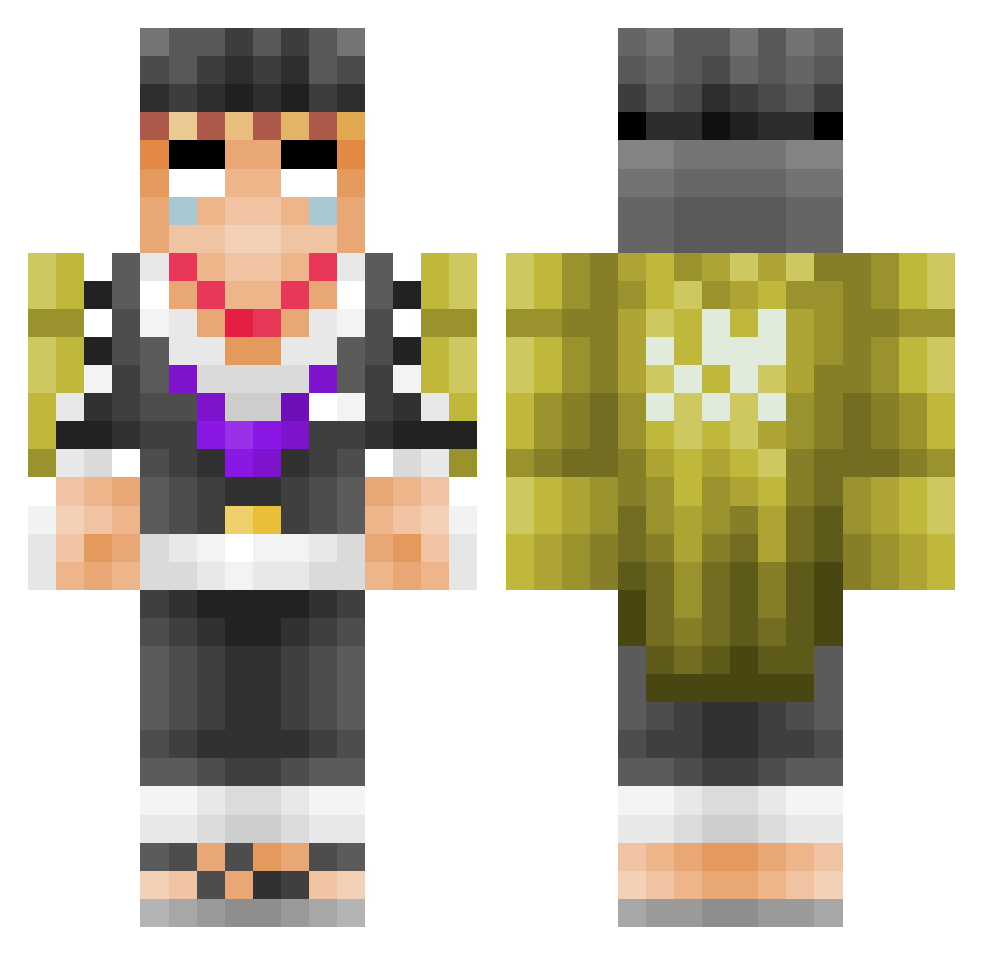 Torpedo766 Minecraft skin, front and back view