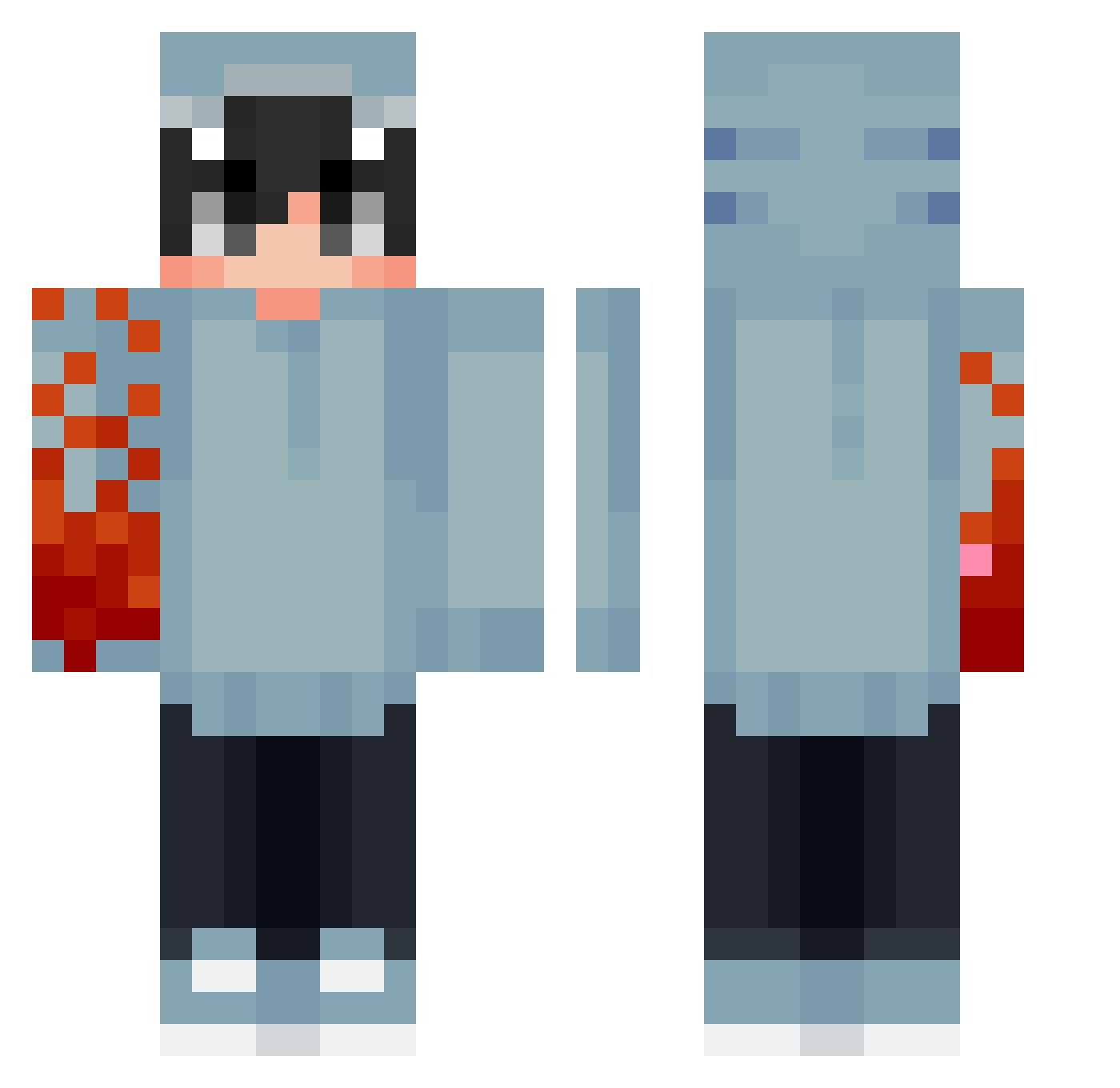 Kswag90 Minecraft skin, front and back view
