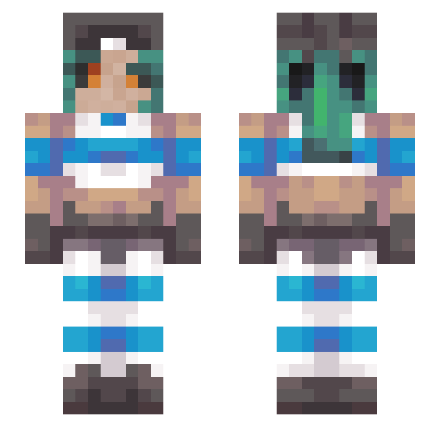 Szkaradnica Minecraft skin, front and back view