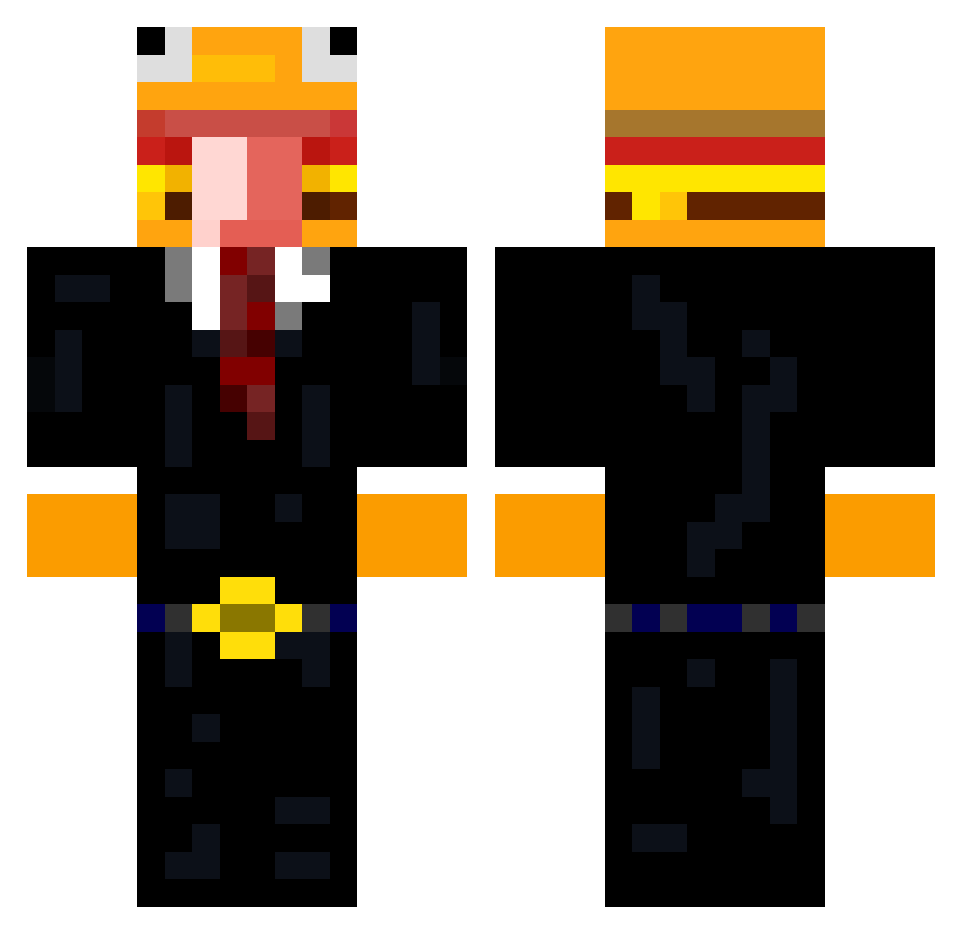 Draak1234 Minecraft skin, front and back view