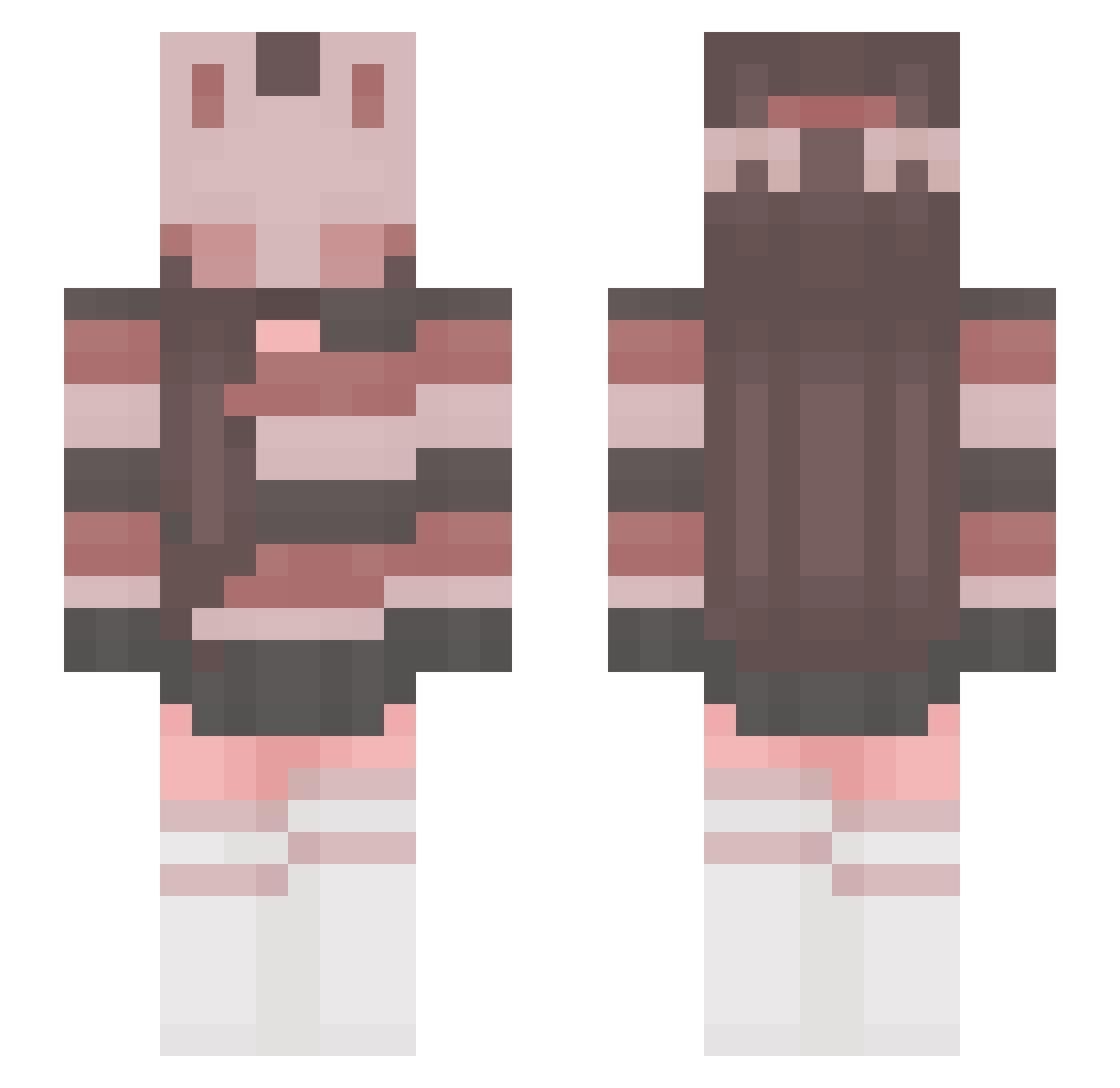 Splunkor Minecraft skin, front and back view