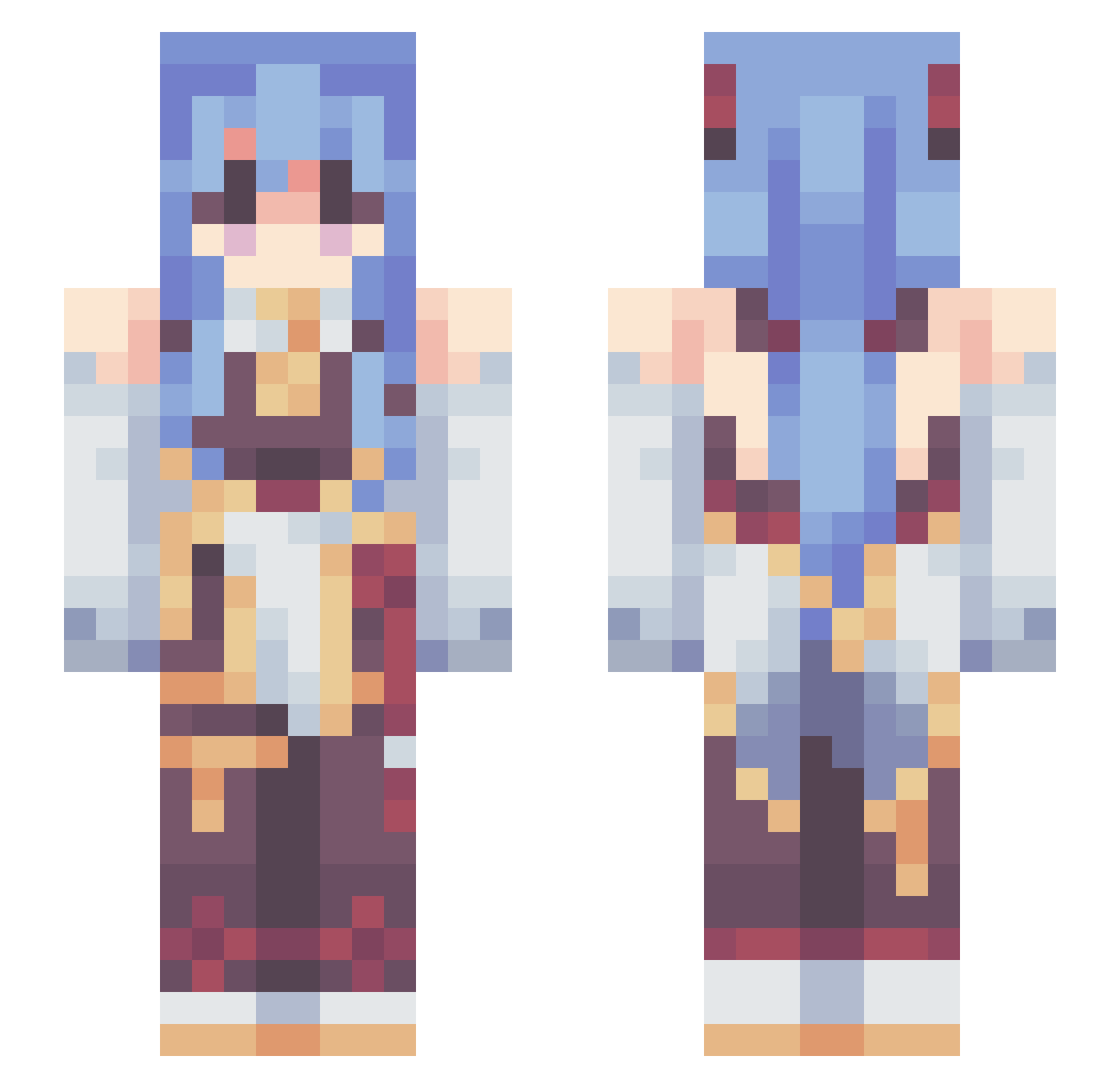 22Frums Minecraft skin, front and back view