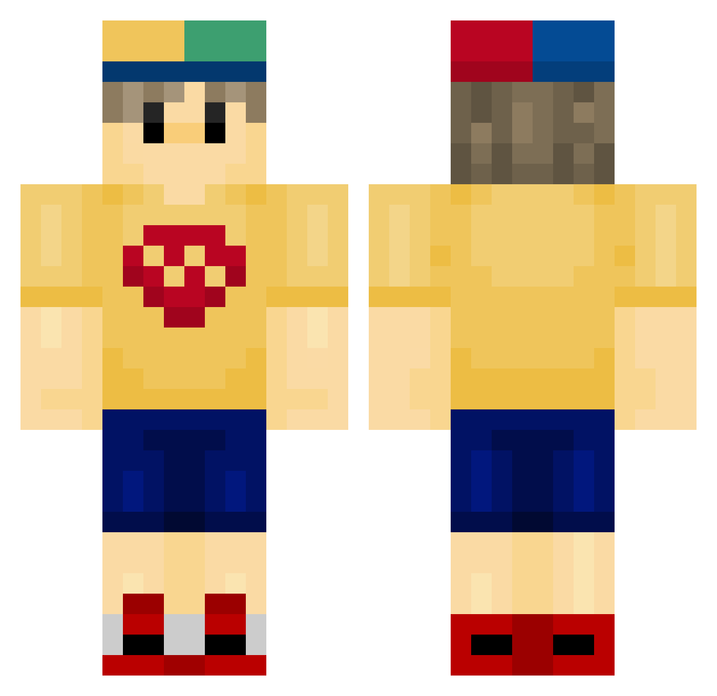 dirtyk360 Minecraft skin, front and back view