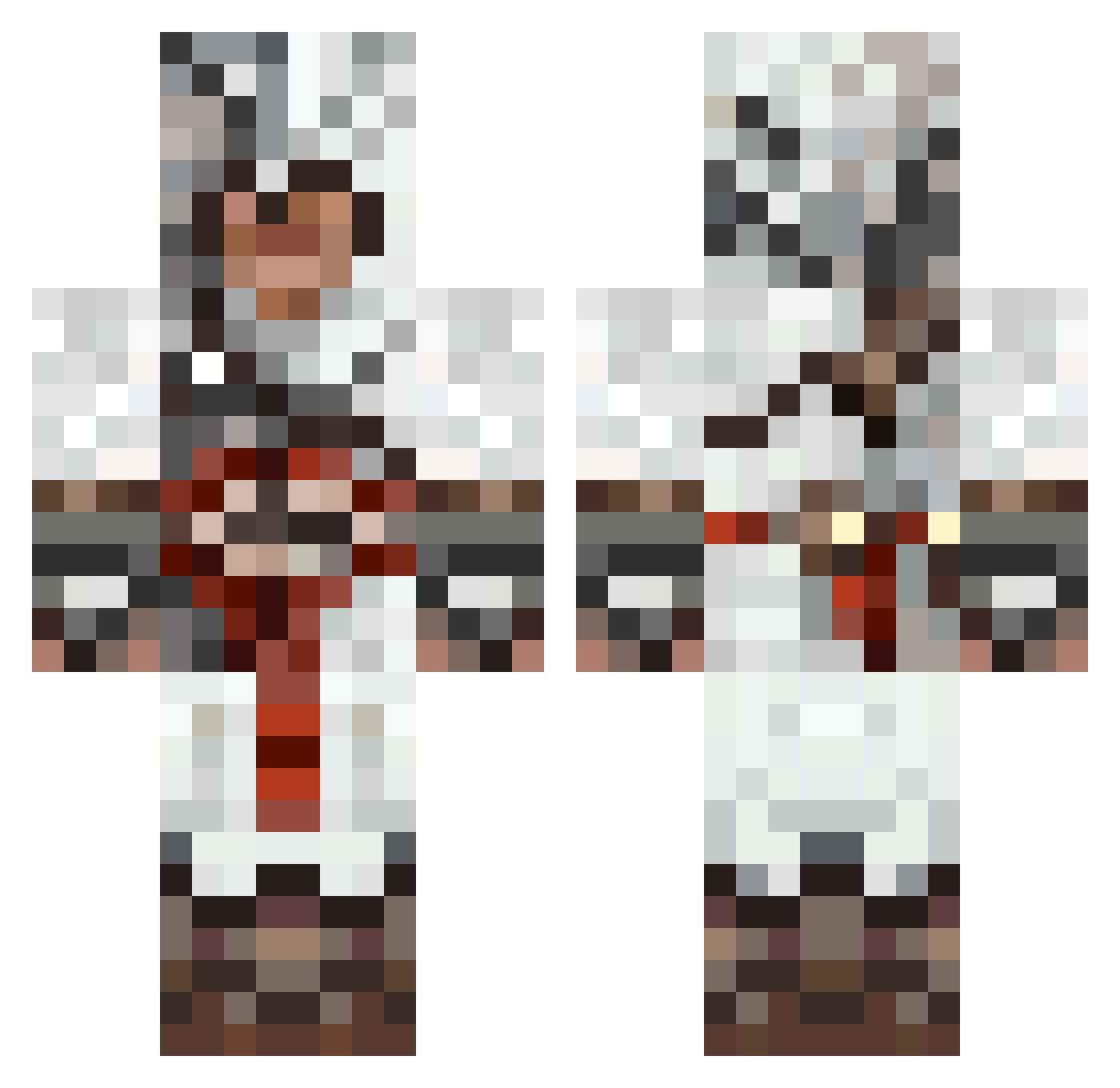 Freetrader Minecraft skin, front and back view