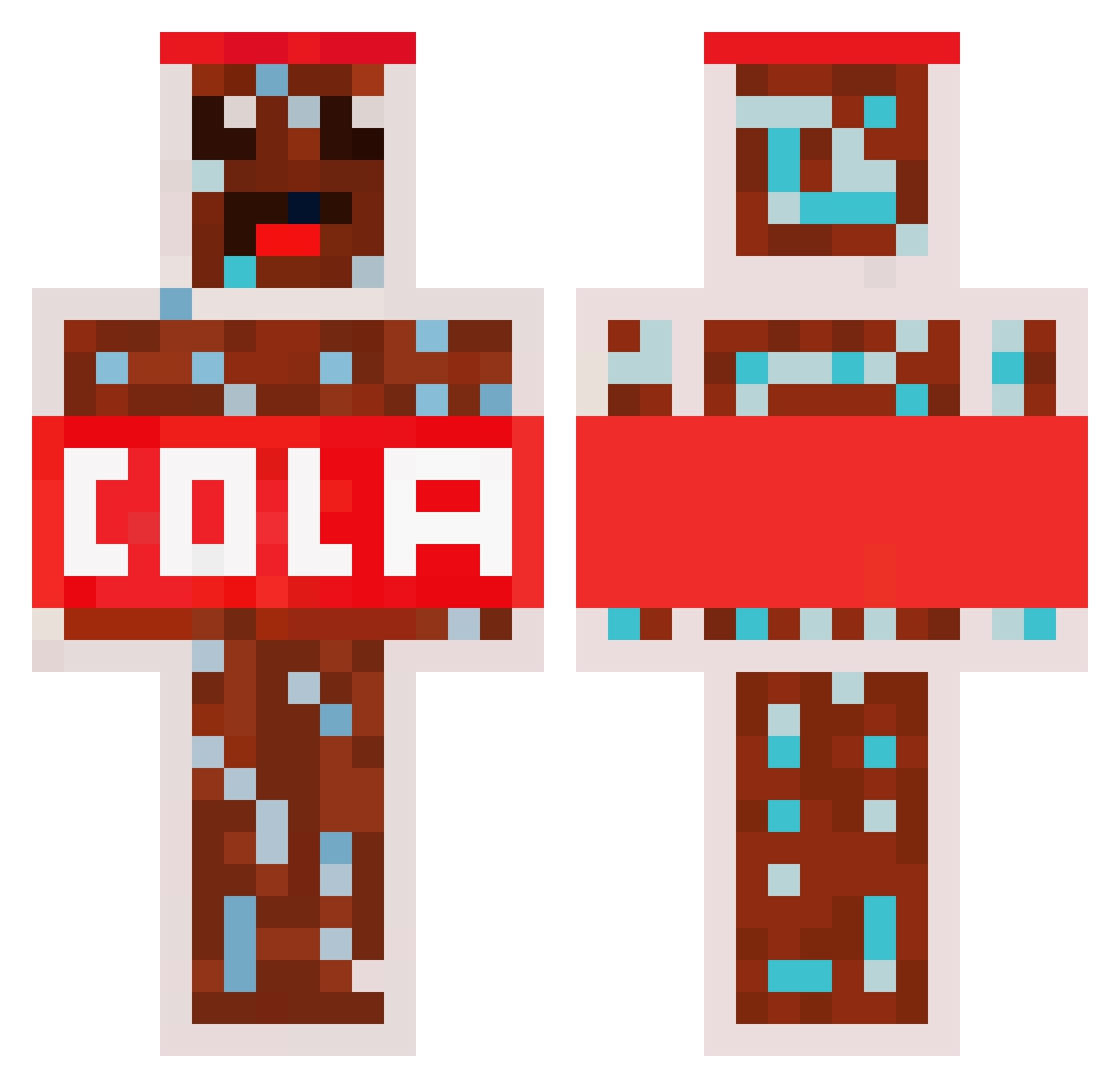 Hawkie Minecraft skin, front and back view
