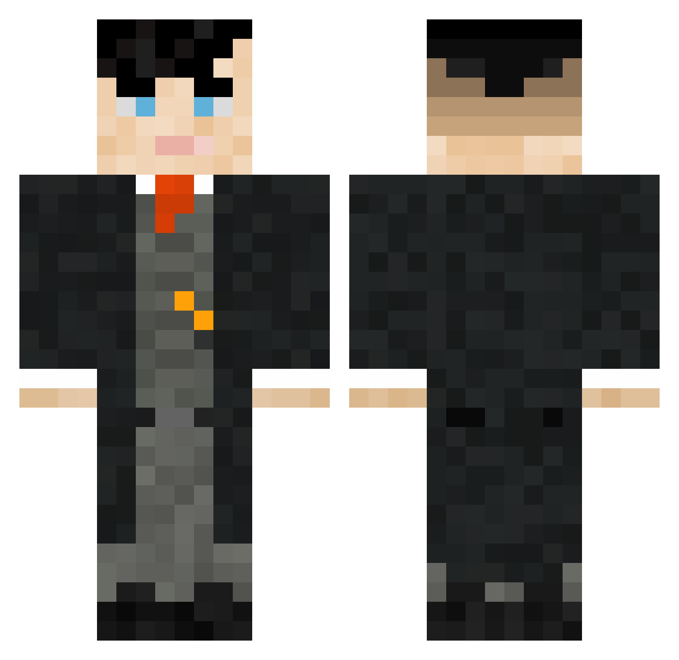 SmXkO Minecraft skin, front and back view