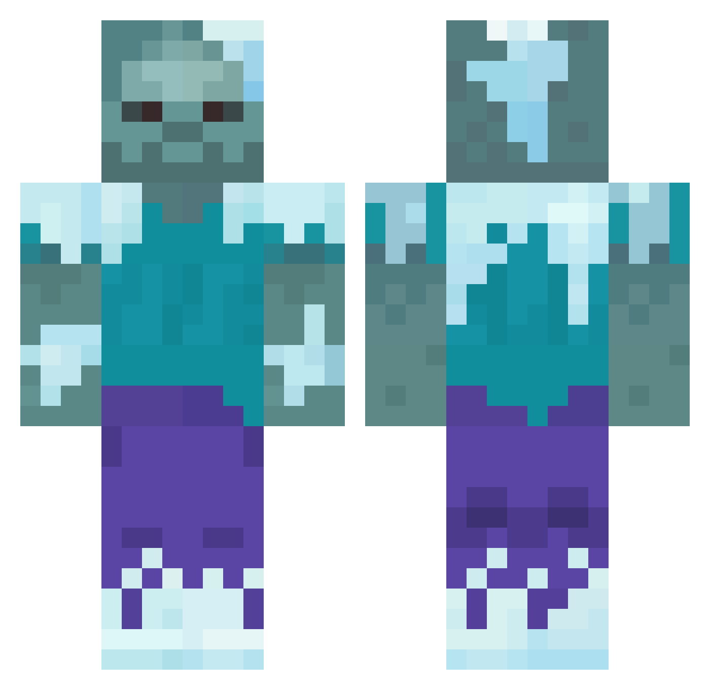 Dormy Minecraft skin, front and back view