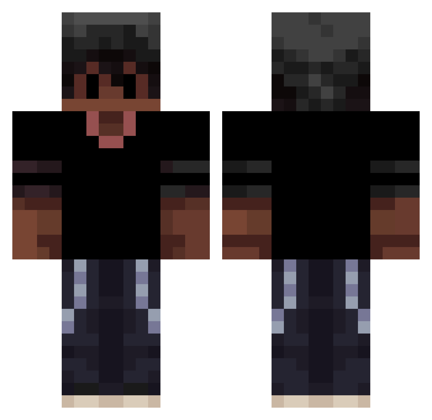 Sirtrium Minecraft skin, front and back view