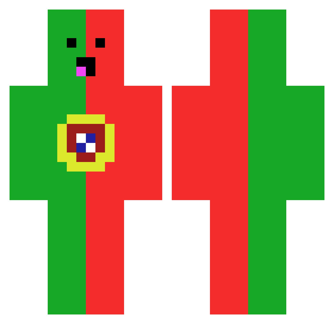 LopesDeFUSCA Minecraft skin, front and back view