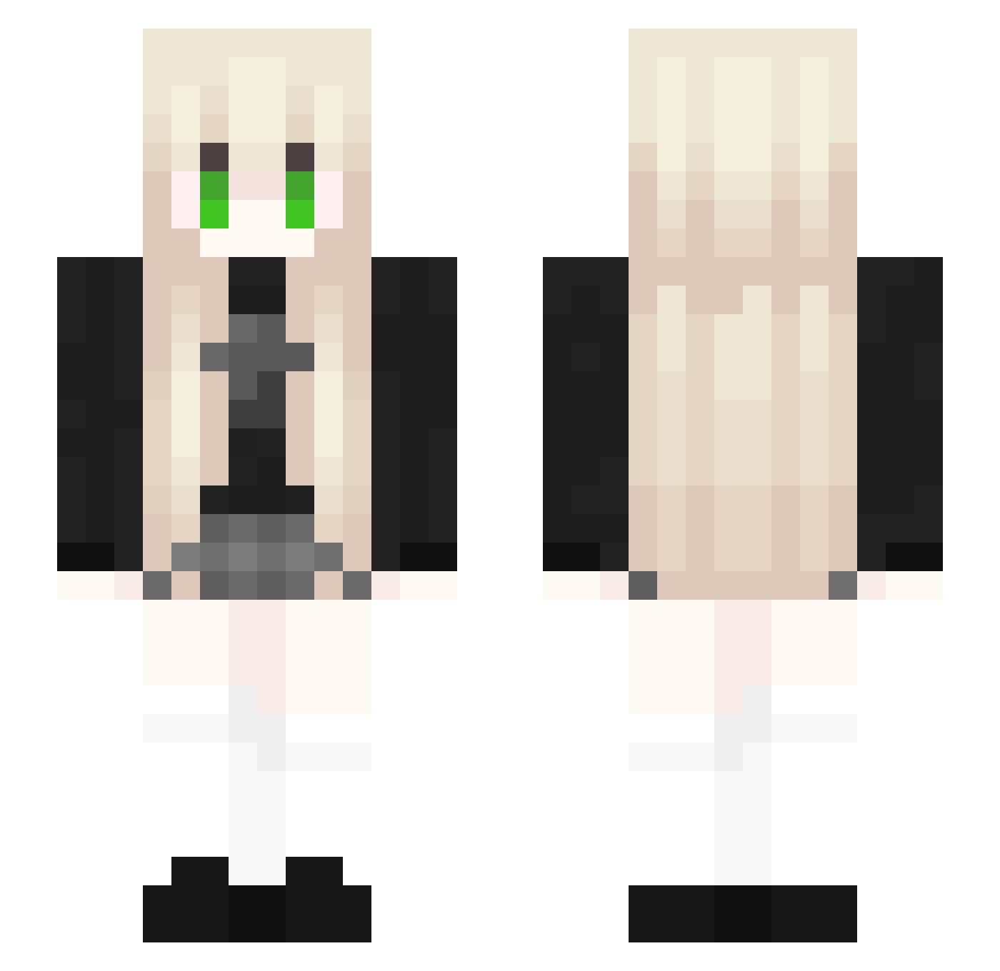 VanderLindePLAN Minecraft skin, front and back view