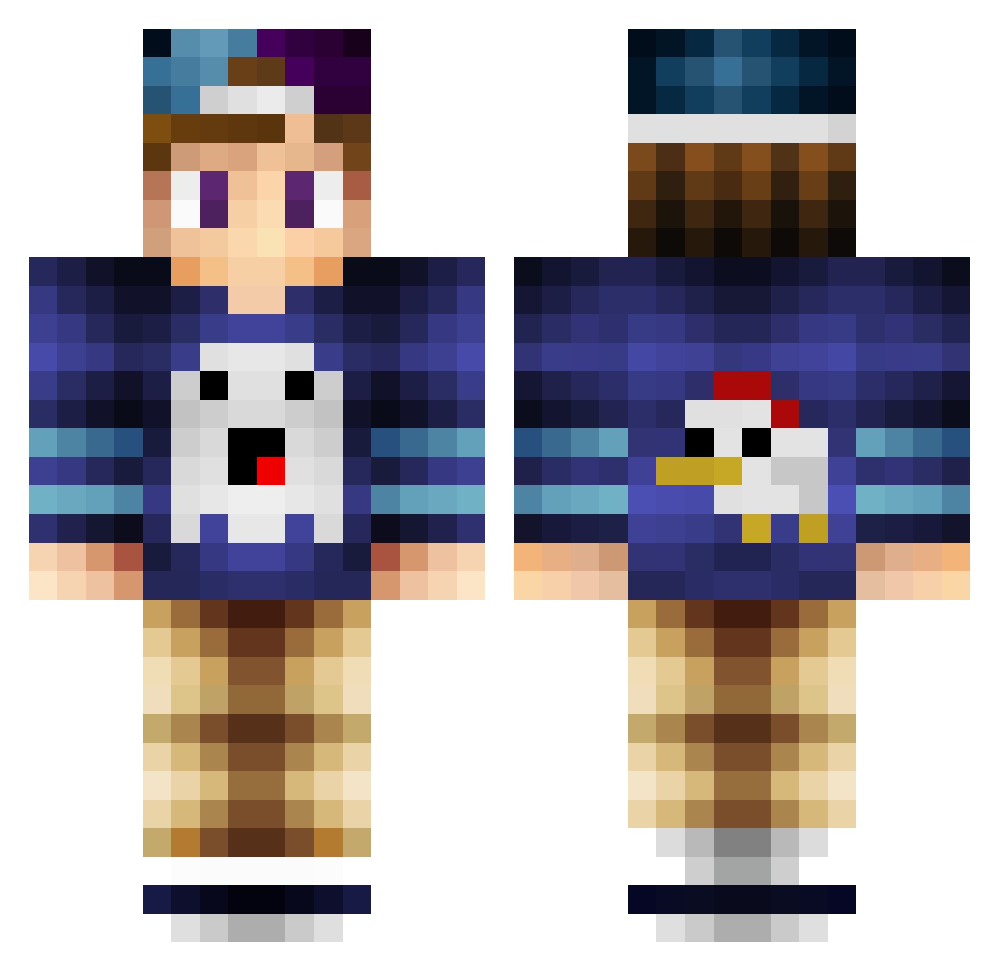 Pungstark Minecraft skin, front and back view