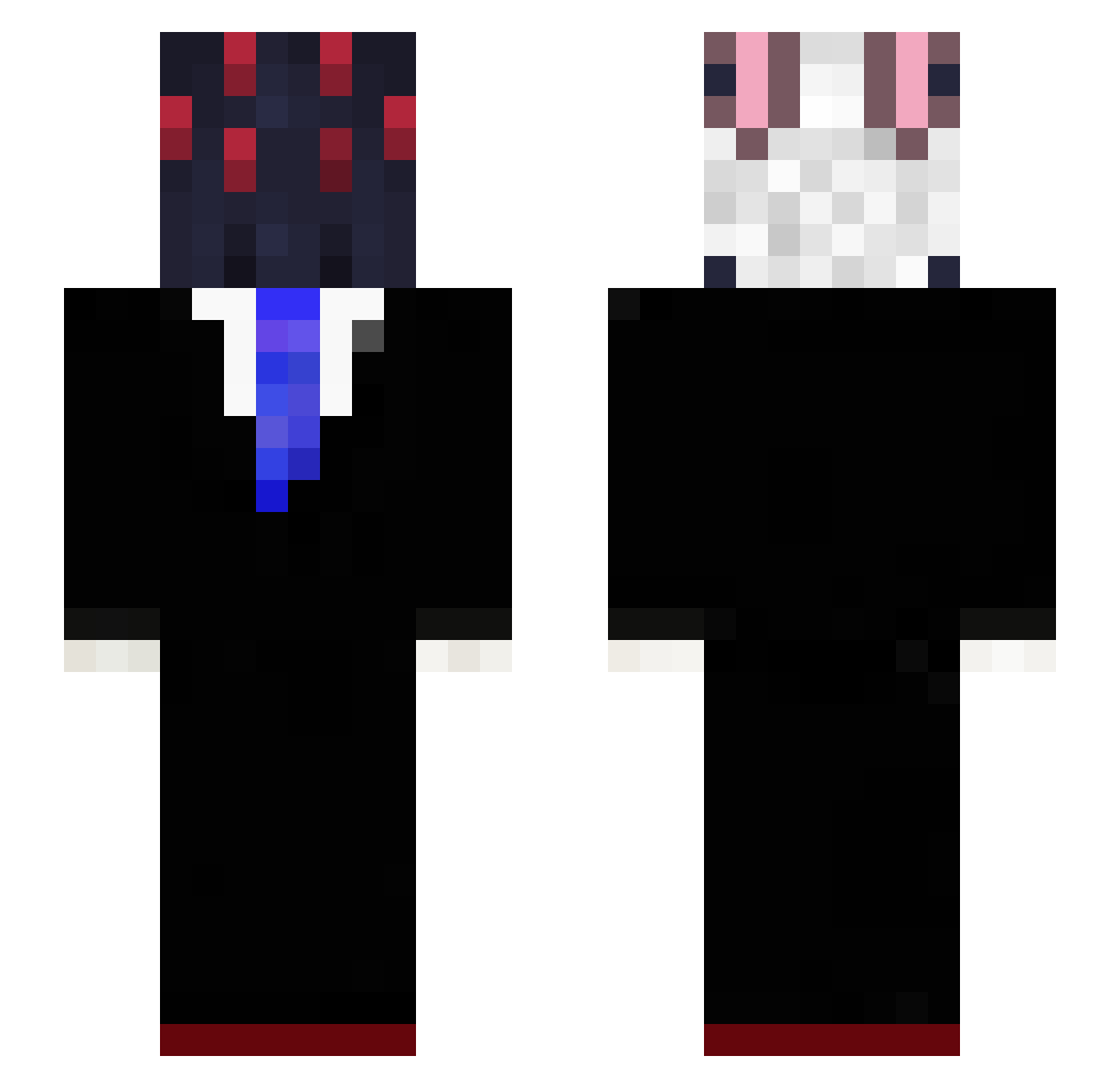 StressGirl Minecraft skin, front and back view