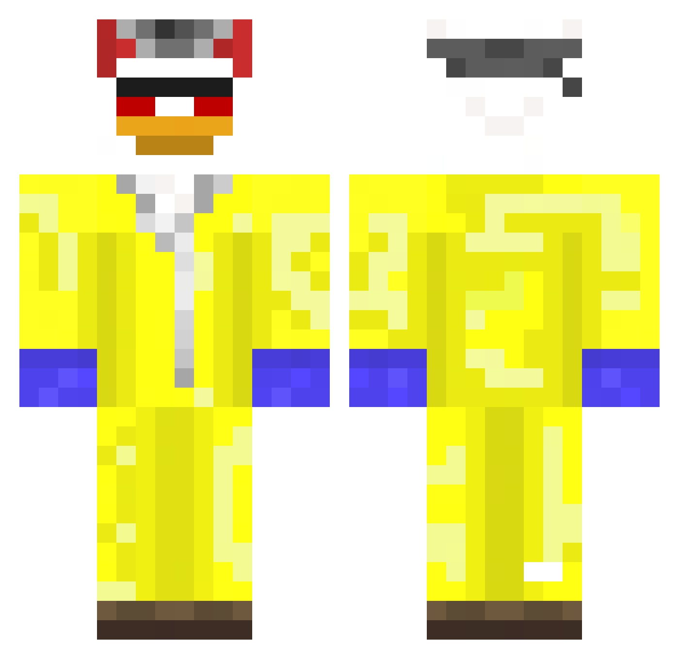 Porzell Minecraft skin, front and back view