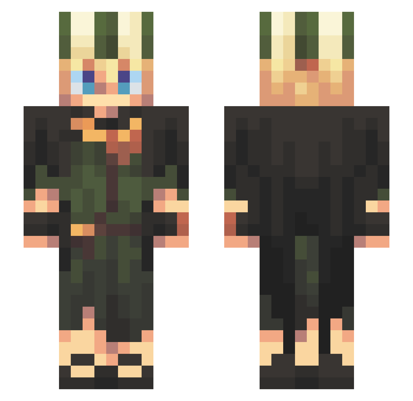 M4rcMen Minecraft skin, front and back view