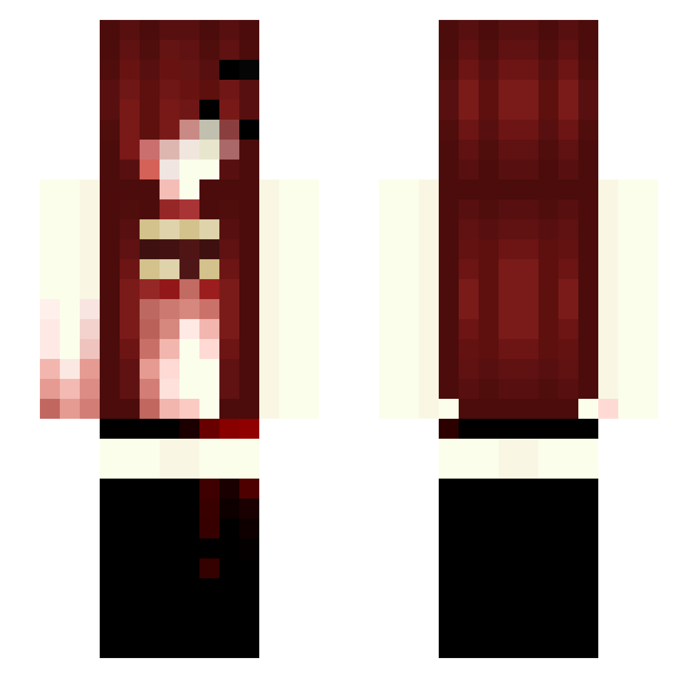 morirme Minecraft skin, front and back view