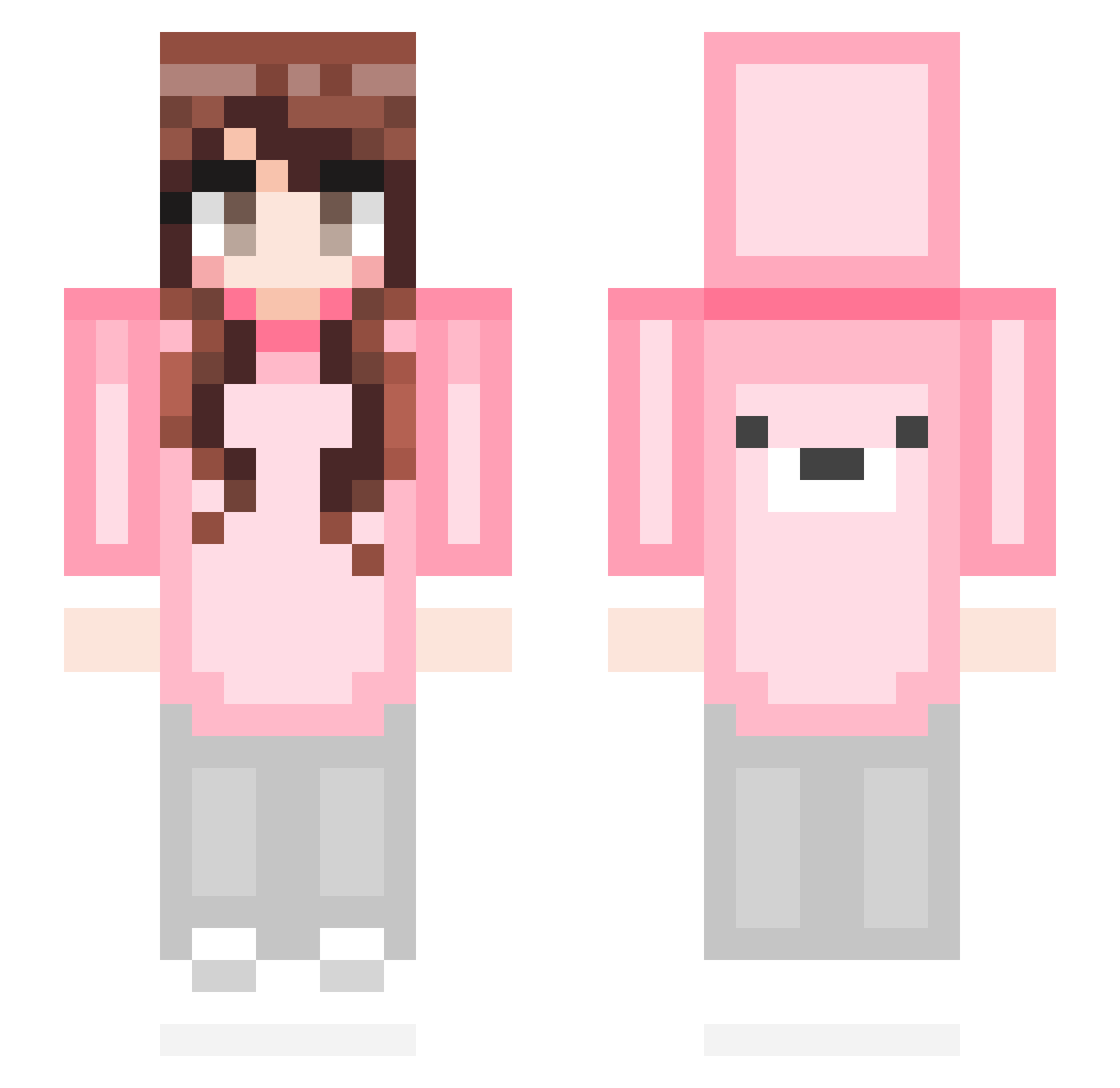 Mahseer Minecraft skin, front and back view