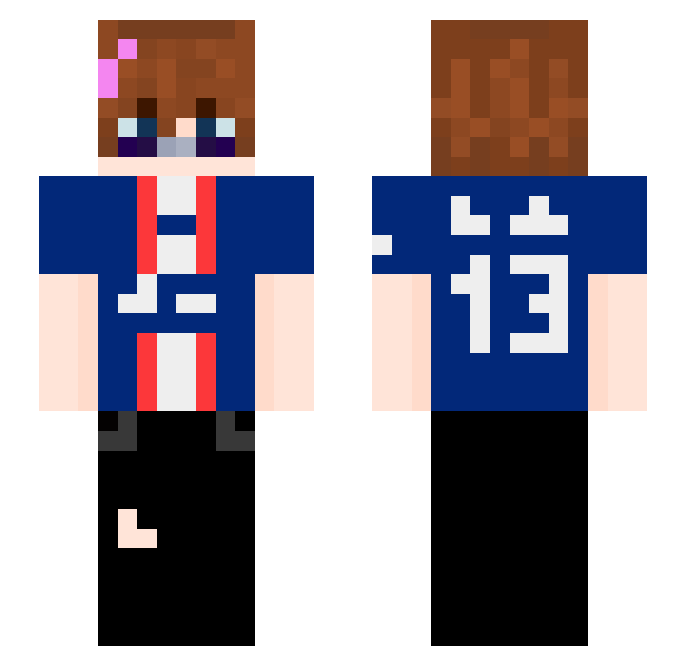 MaiazinDoPlay Minecraft skin, front and back view