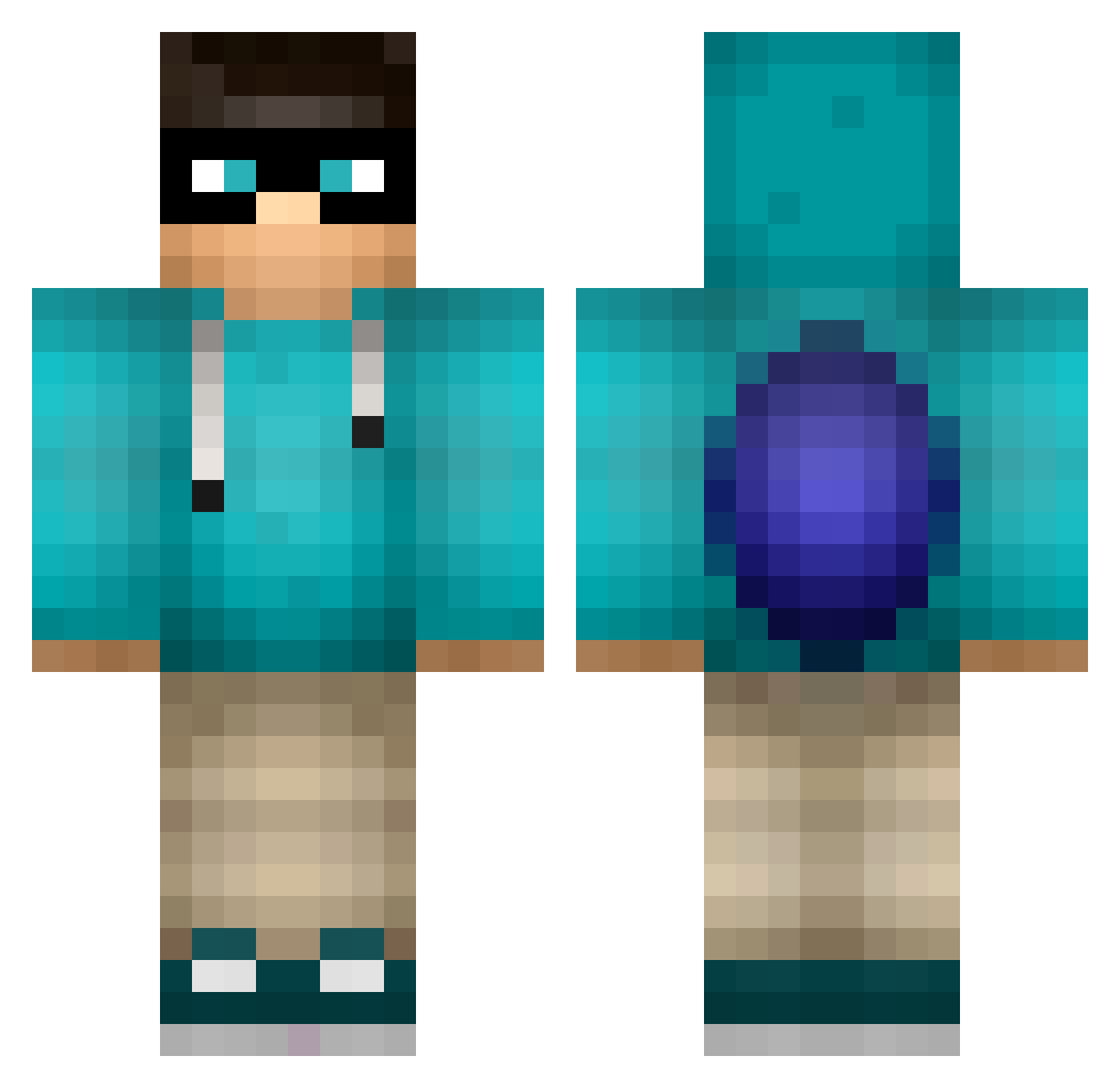 ChongoErBae Minecraft skin, front and back view