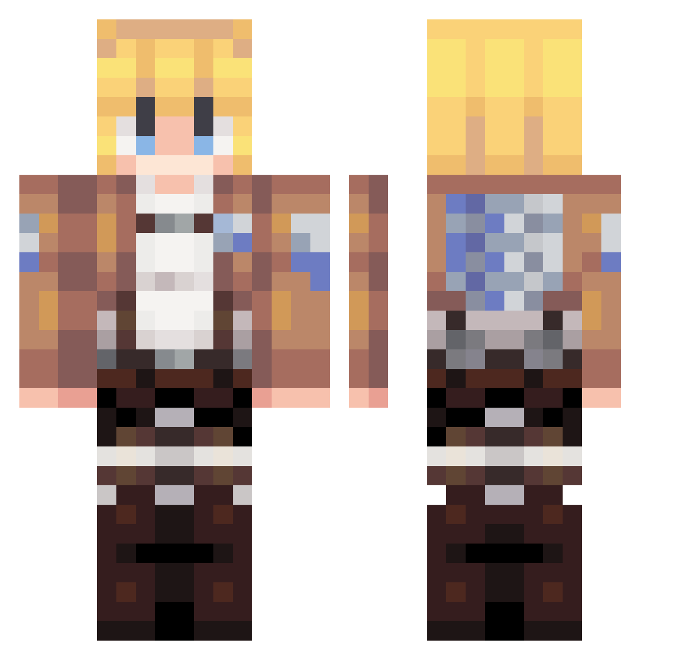 _Keatdog Minecraft skin, front and back view