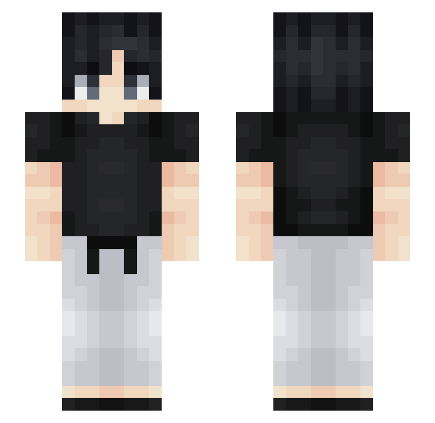 Rip_Fin Minecraft skin, front and back view