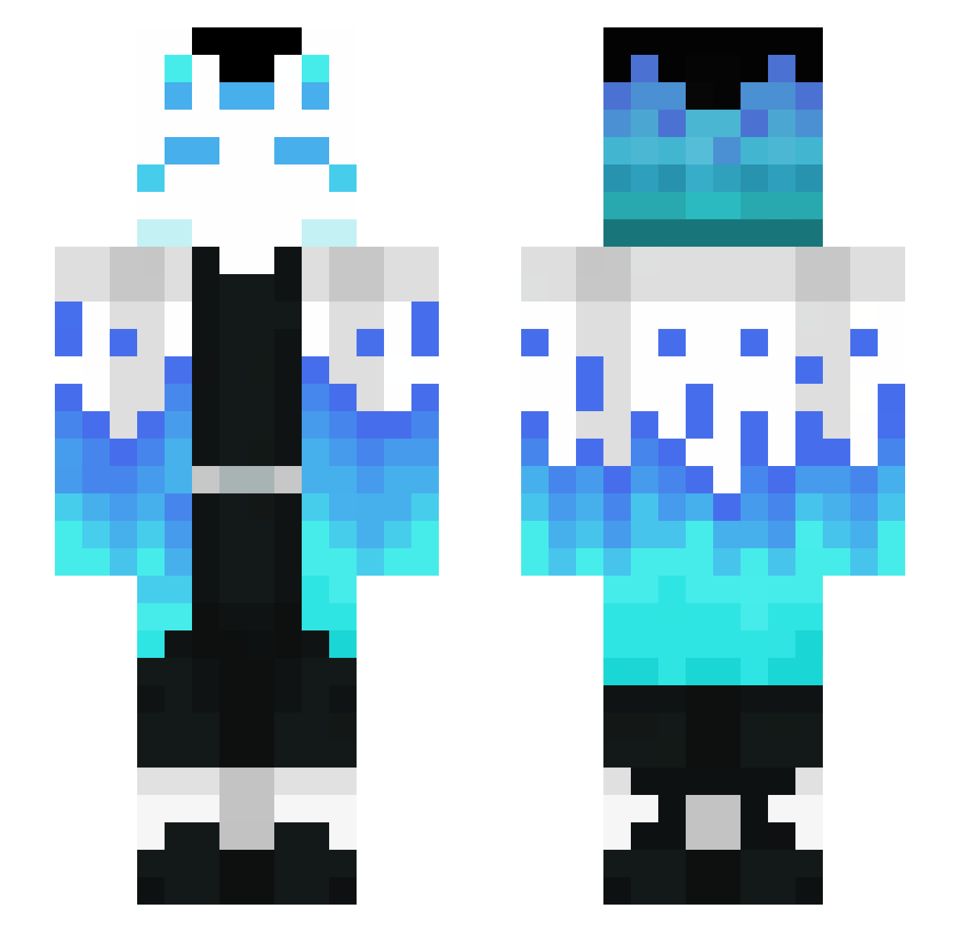 Zjewel8159 Minecraft skin, front and back view