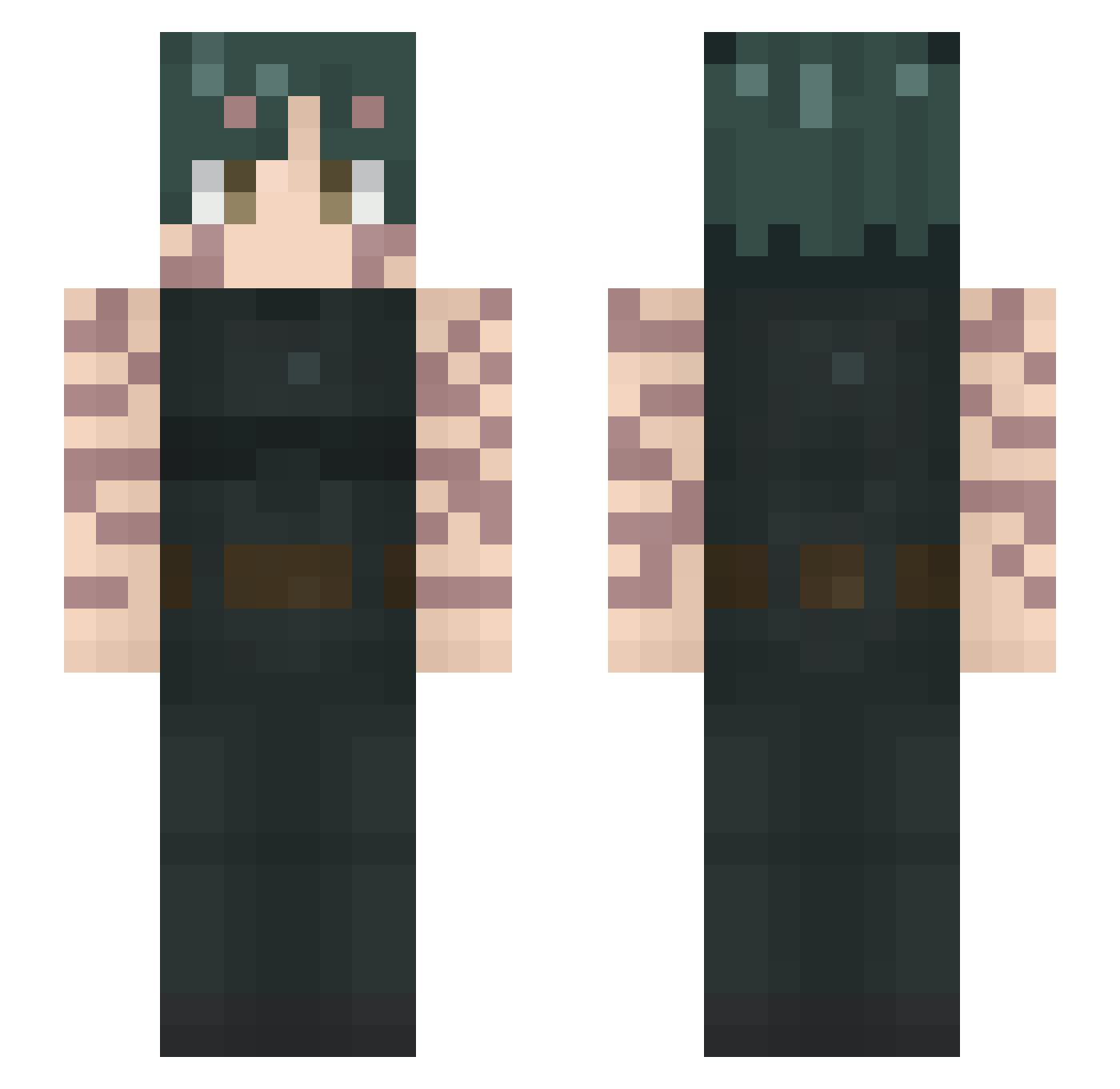 MystixxVoid Minecraft skin, front and back view