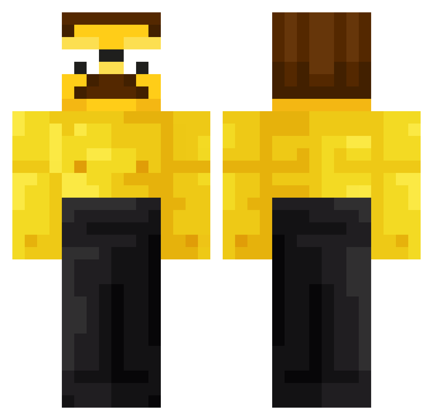 super_ae Minecraft skin, front and back view