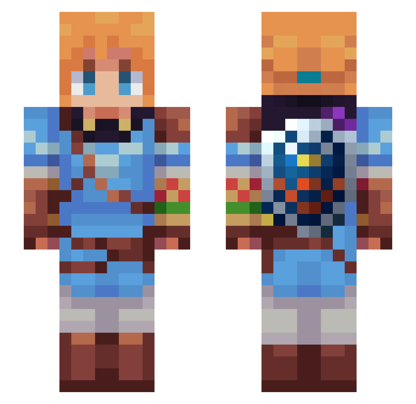 swyth Minecraft skin, front and back view