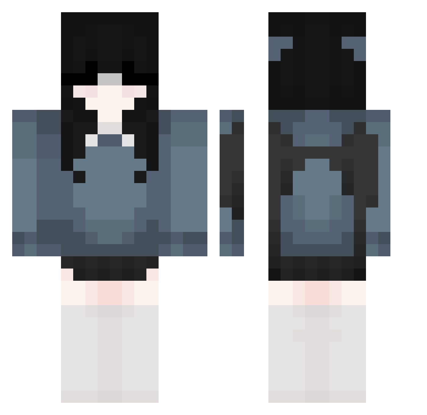 ZayyWyd Minecraft skin, front and back view