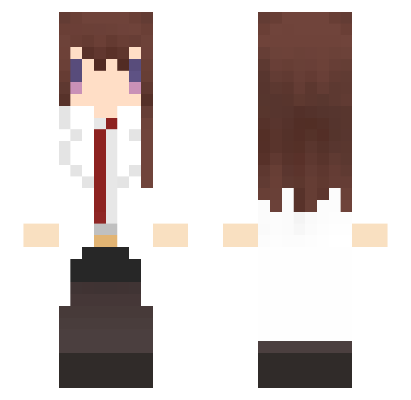 Ali_ened Minecraft skin, front and back view