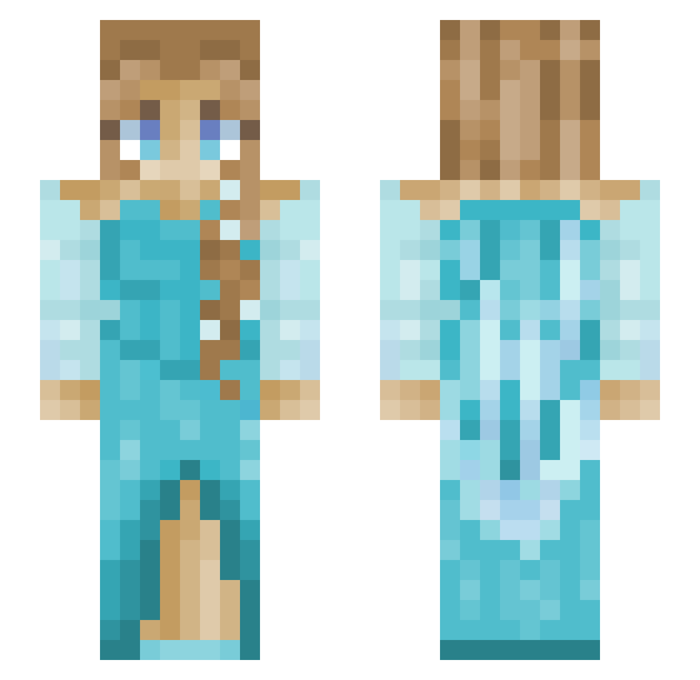 RoryBoi Minecraft skin, front and back view