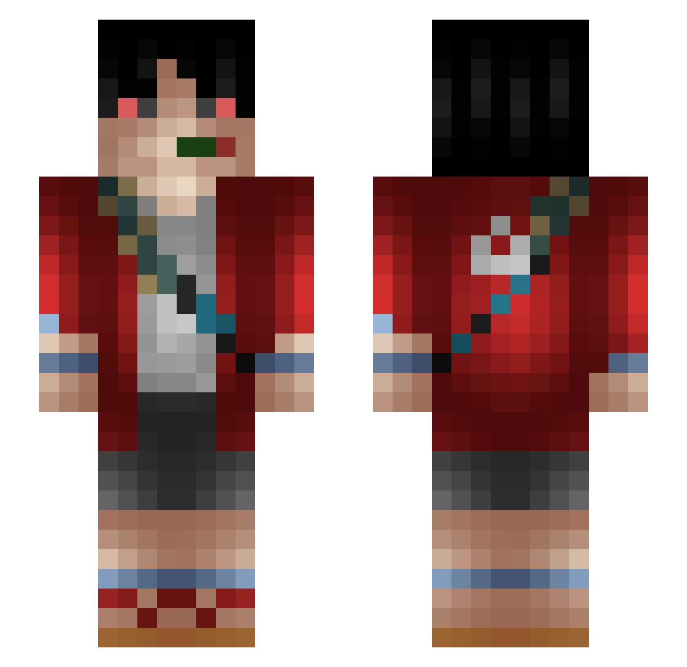 PoopyNuggie Minecraft skin, front and back view