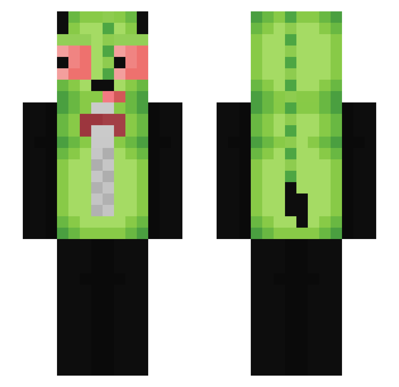 yaoionly Minecraft skin, front and back view