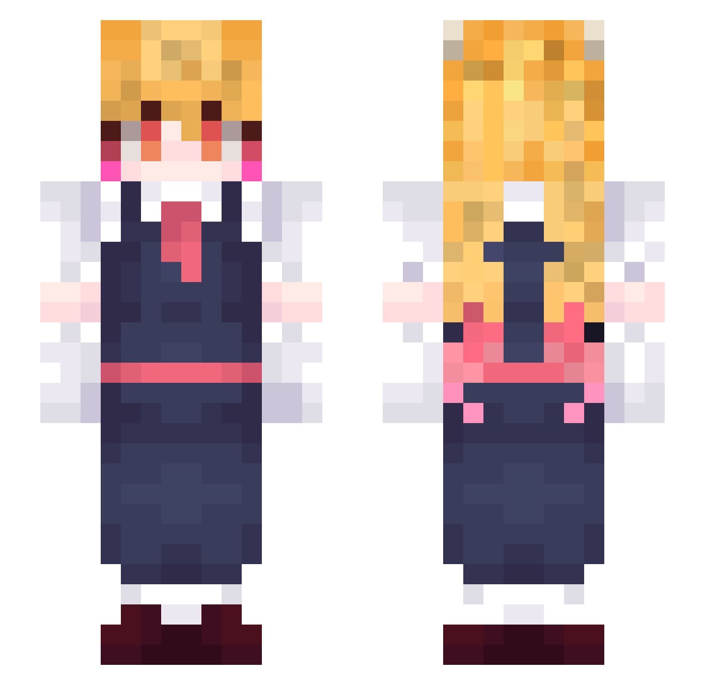 EilfXD Minecraft skin, front and back view