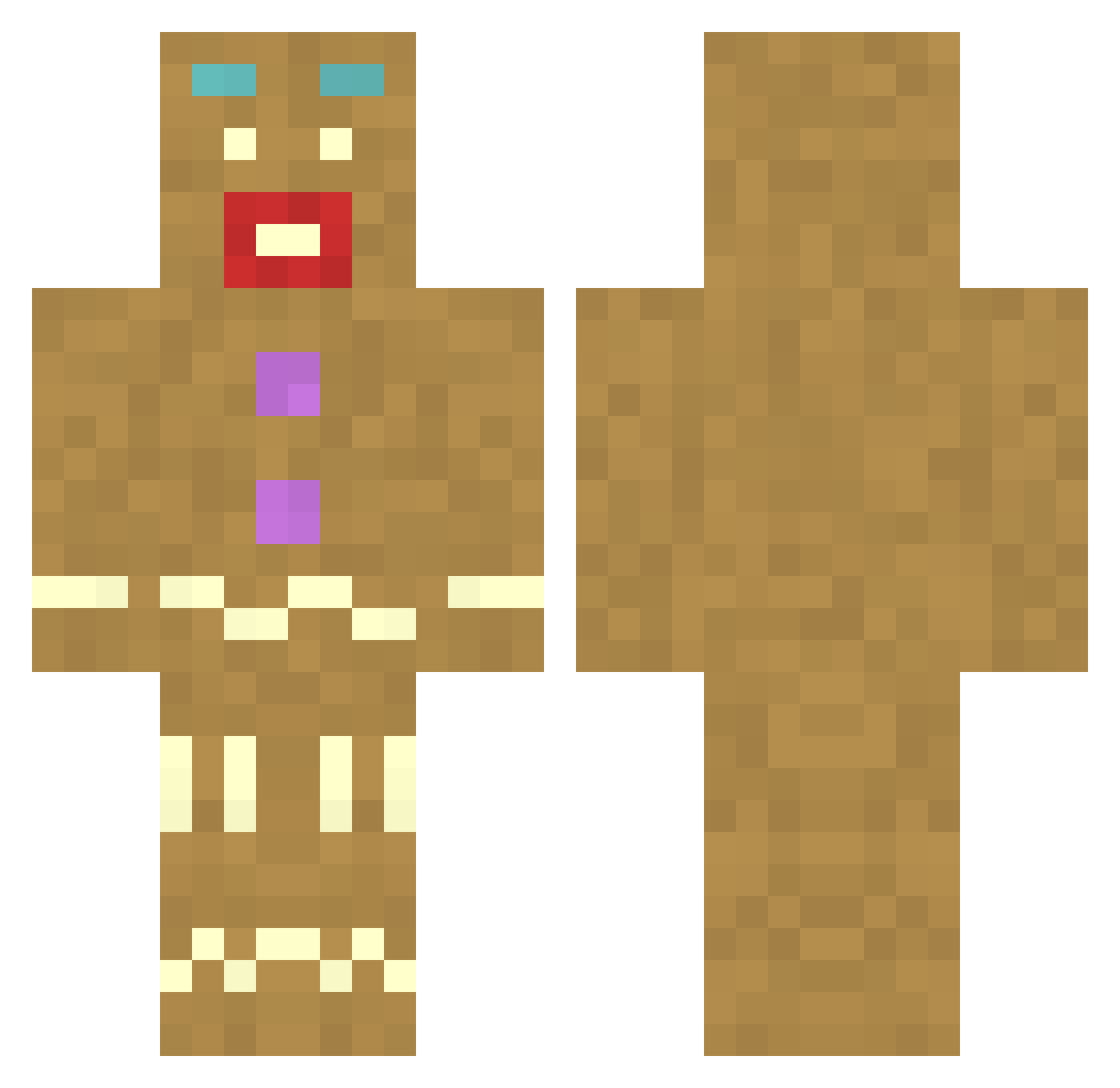 Arrived Minecraft skin, front and back view