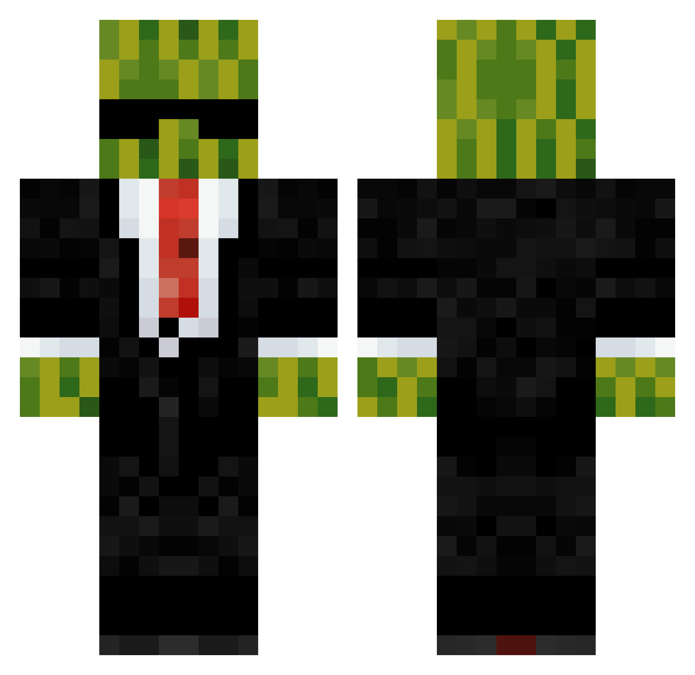 SmolMelan Minecraft skin, front and back view