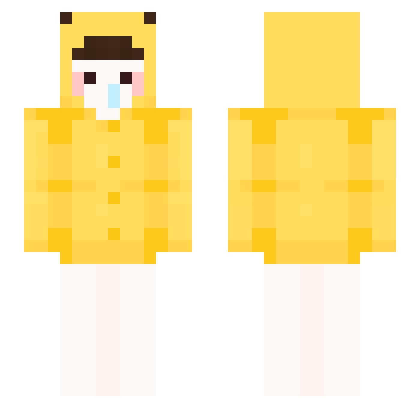 6aeunn Minecraft skin, front and back view