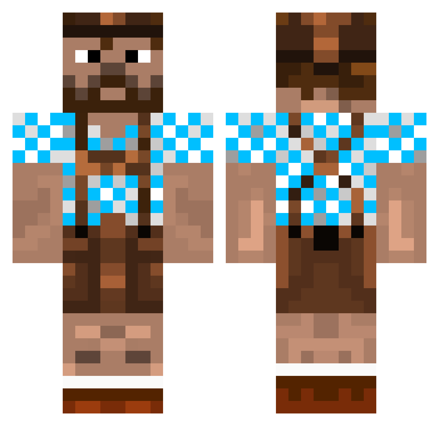 Fex007 Minecraft skin, front and back view