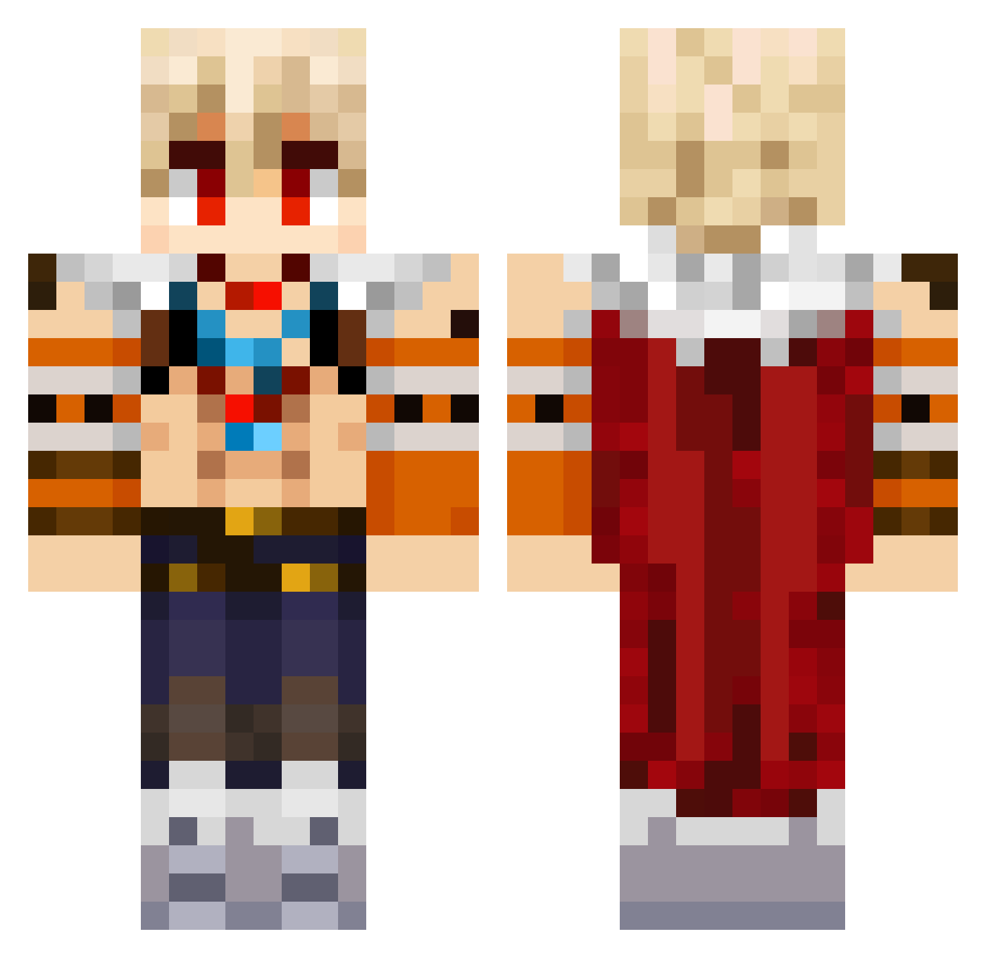Duhbigboi Minecraft skin, front and back view