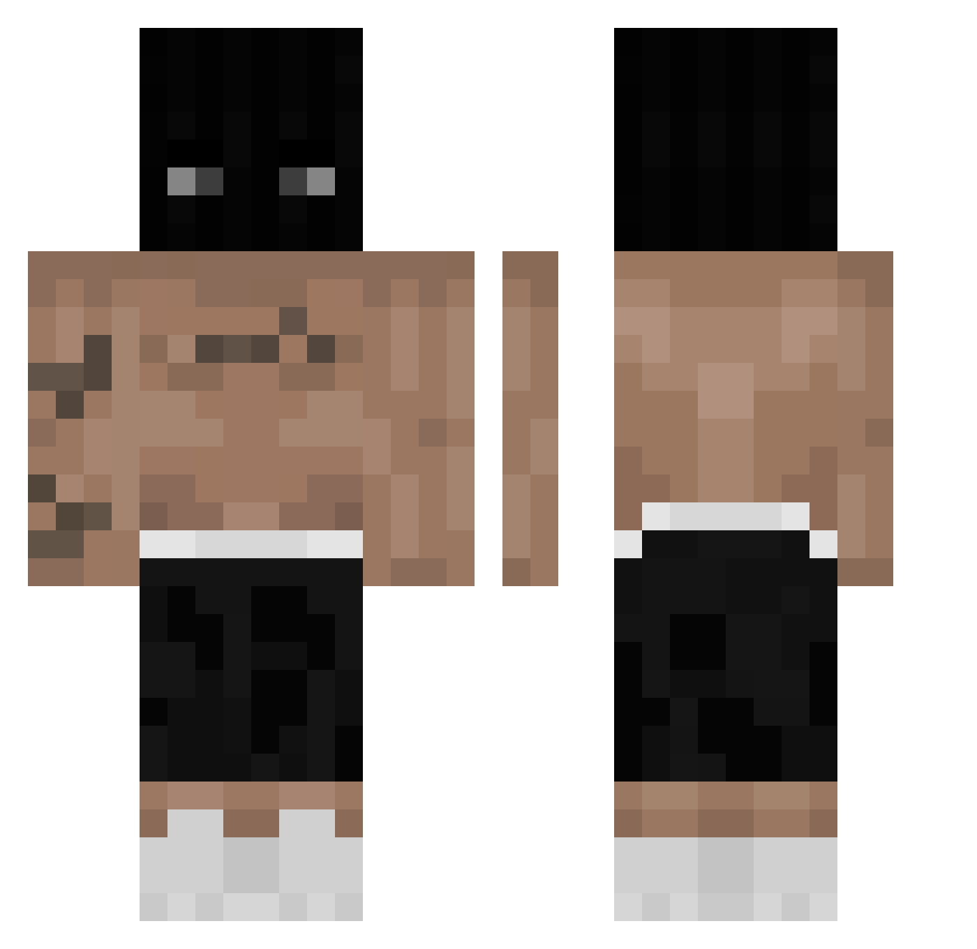 FreshAsian Minecraft skin, front and back view