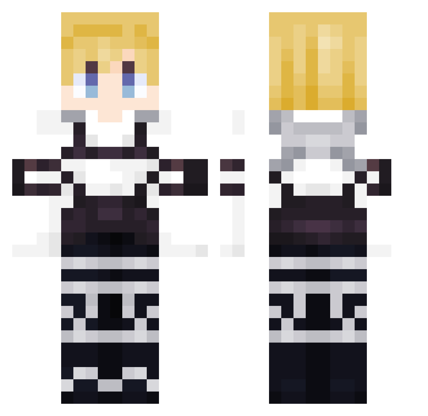 DaJaffaKing Minecraft skin, front and back view