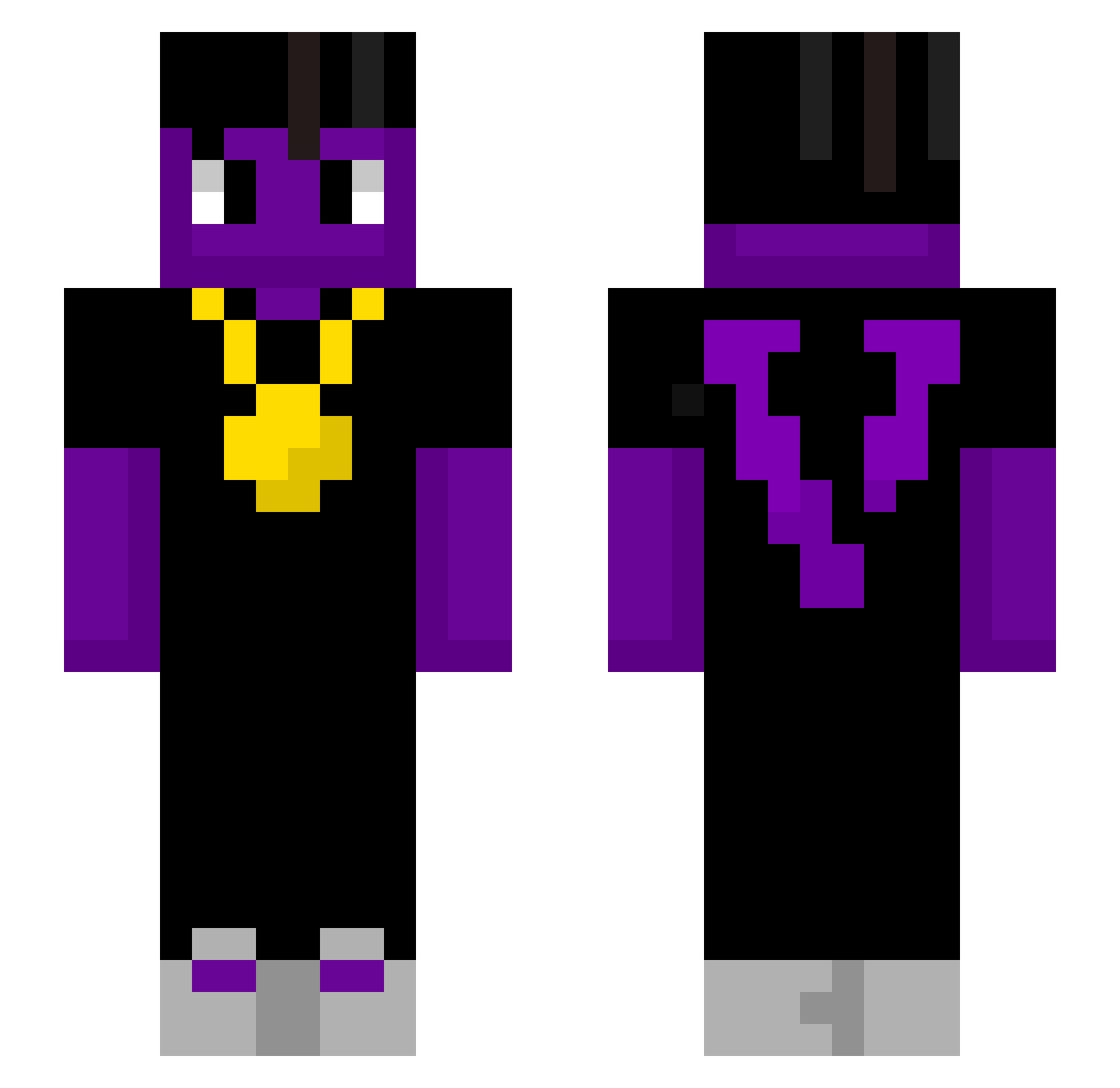 notamm Minecraft skin, front and back view