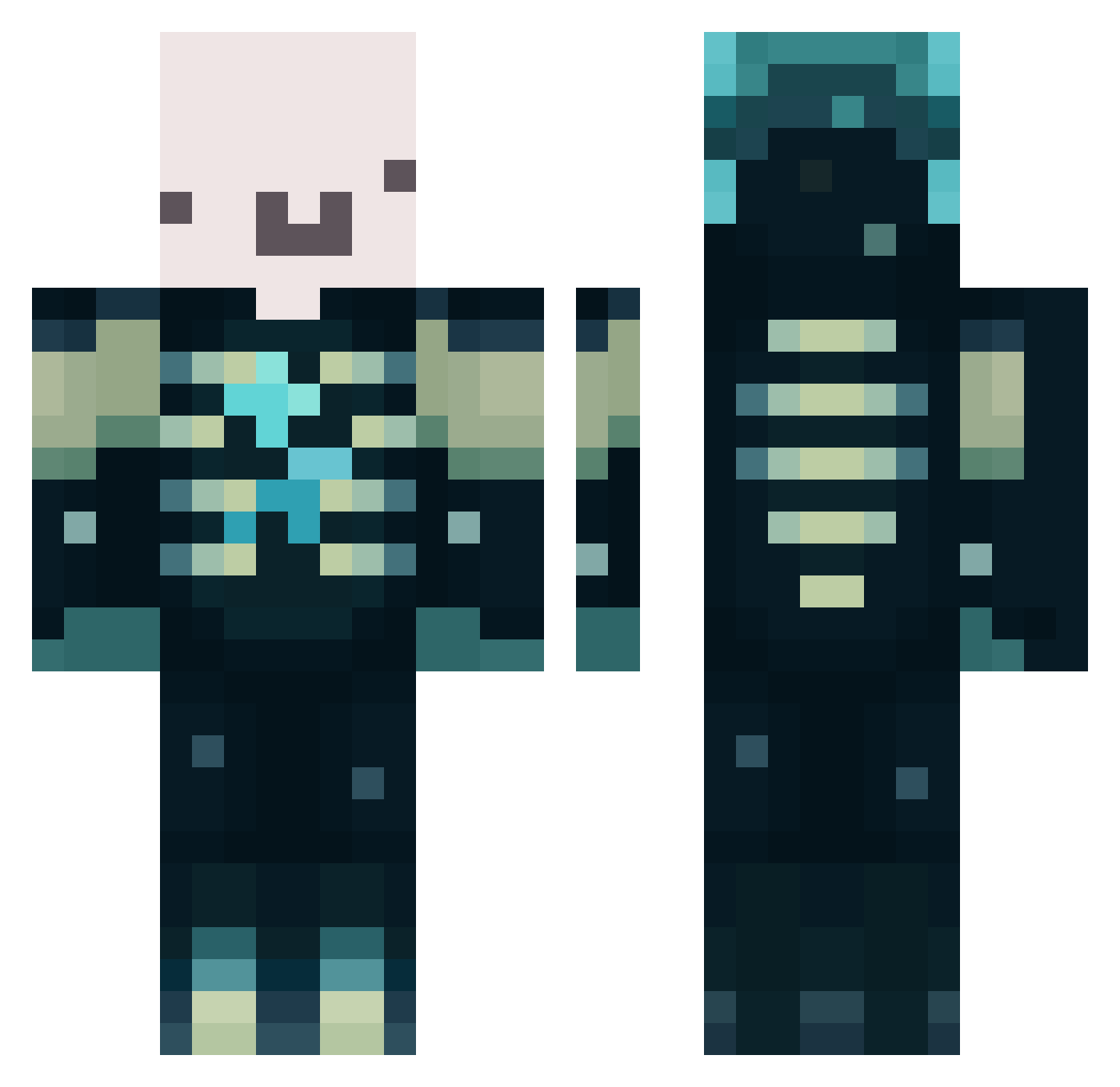 MothBandit Minecraft skin, front and back view