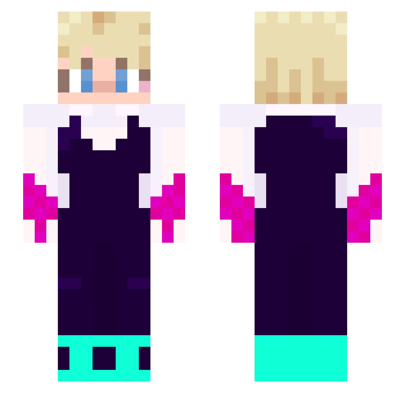 xxn4t Minecraft skin, front and back view